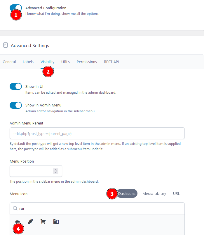 Customizing a new custom post’s attributes with ACF.