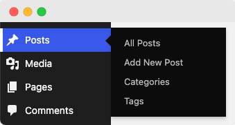 WordPress’ default post types.