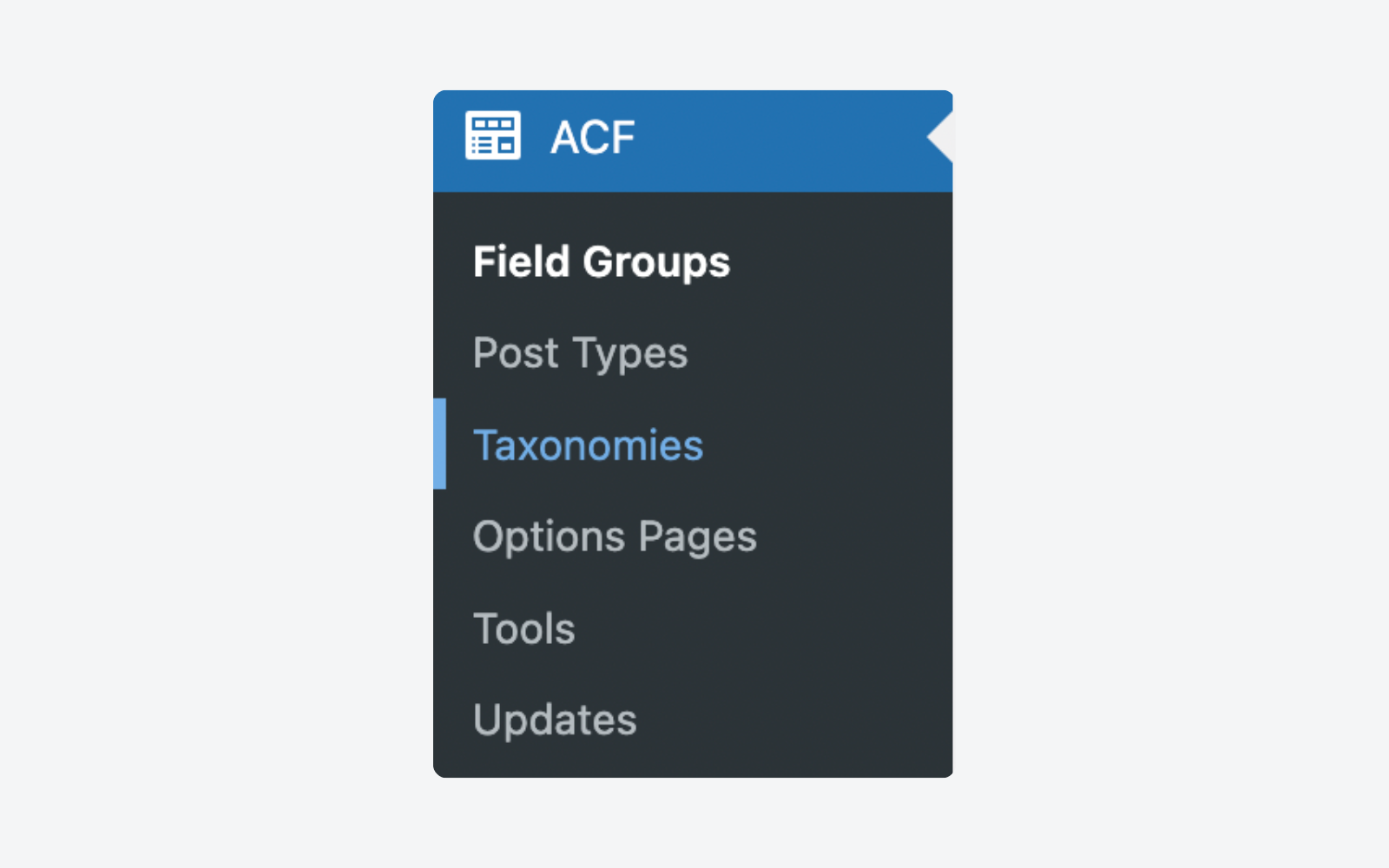 How to add new custom ACF taxonomies