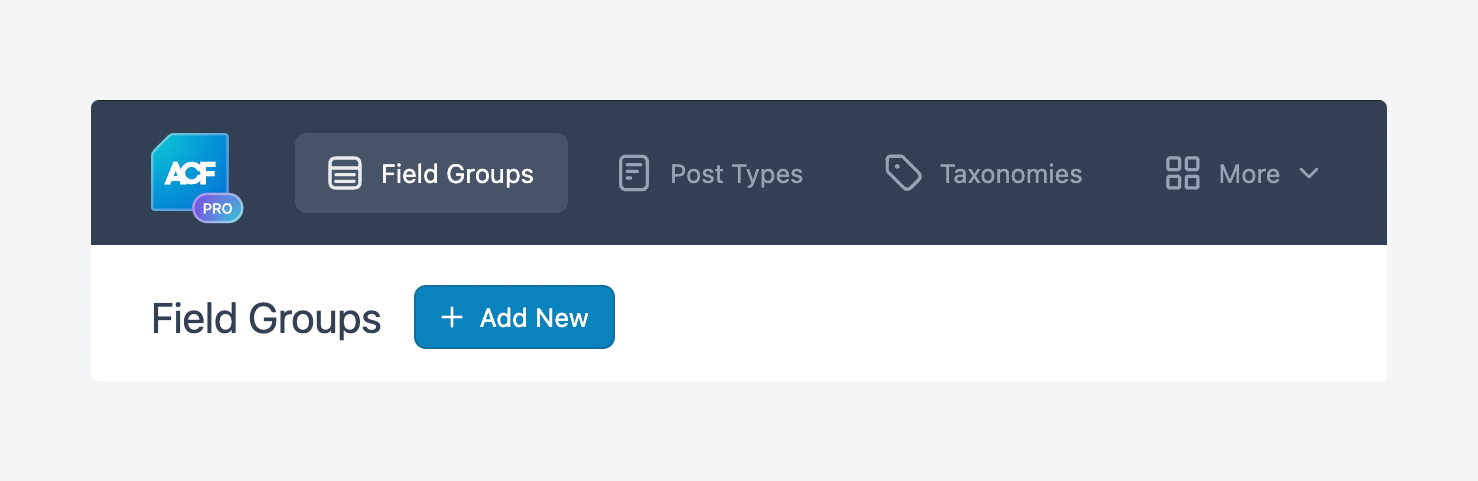 How to create a new field group in ACF