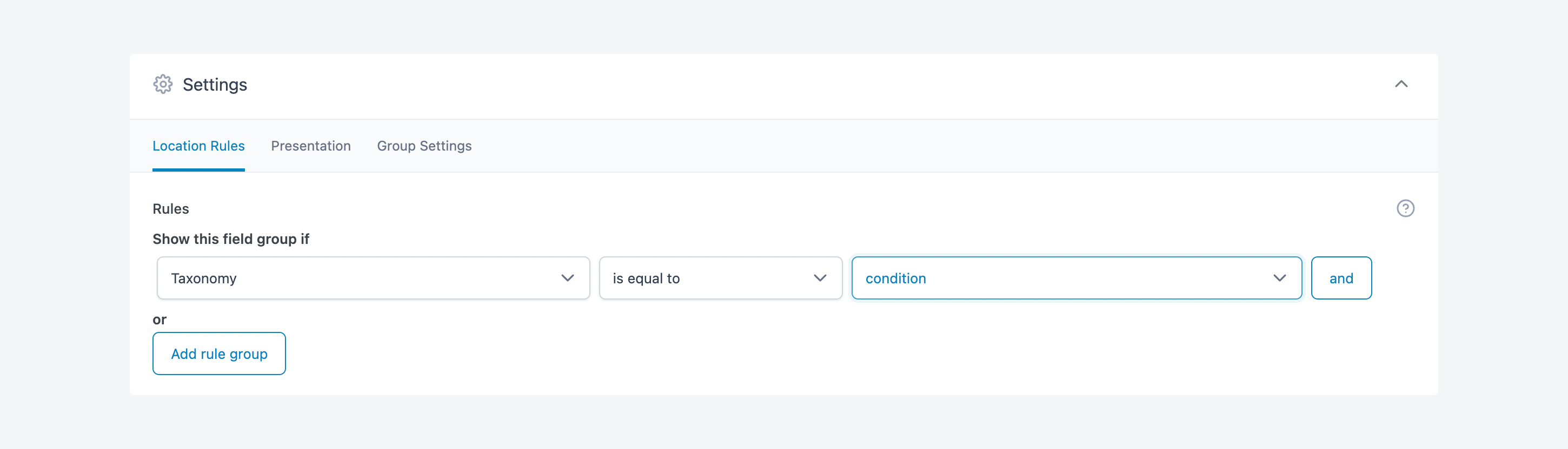 Configuring a new taxonomy’s location rules